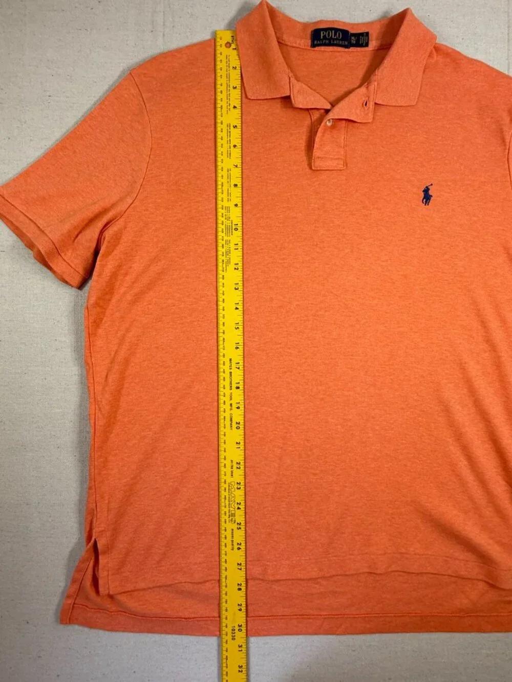 Polo Ralph Lauren Orange Polo Shirt Men's XL Short Sleeve Embroidered Logo